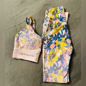 Sexy Blanc Noir athletic set in cute spring print.